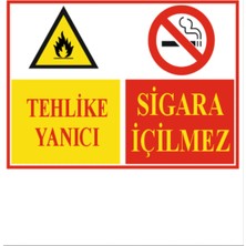 HiperAD Reklam Tehlike Yanıcı Sigara Içilmez Dekota – 3 mm Forex Uyarı 25 cm × 35CM