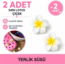 Terlik Süsü 3D Plastik Sarı Lotus Çiçeği 2 Adet