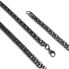 Beycen Aksesuar Balık Sırtı Siyah Erkek Çelik Kolye 1,6mm x 4mm 3902CEK054
