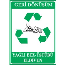 HiperAD Reklam Yağlı Bez, Üstübü Eldiven Geri Dönüşüm Dekota Baskı – 3 mm Forex Uyarı Tabelası 25 cm × 35CM