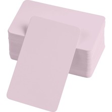 Dinç Store 44 Boş Kelime Kartları 5x8 cm - 50 Adet Oval Kenarlı | Tabu &amp; Not Kartları - Pembe