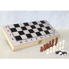 Dinç Store 44 Ahşap Kutulu Satranç ve Tavla Seti - Model 2