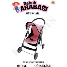 KoseToys Oyuncak Bebek Arabası Tenteli Gölgelikli Metal Yüksek Kaliteli Malzeme