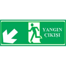 HiperAD Reklam Yangın Çıkışı Sol Aşağı Gösteren Dekota Üzeri Folyo 25CM × 35CM 3mm Dekota