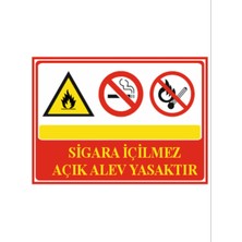 HiperAD Reklam Sigara Içilmez ve Açık Alev Yasaktır Dekota – 3 mm Forex Uyarı 25 cm × 35CM