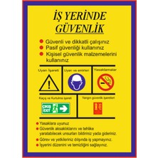 HiperAD Reklam Iş Yerinde Güvenlik Yazılı Uyarı Dekota Duvar Baskısı – 3 mm Forex Uyarısı 25 cm × 35CM