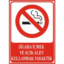 HiperAD Reklam Sigara Içmek ve Açık Alev Kullanmak Yasaktır Dekota – 3 mm Forex Uyarı 25 cm × 35CM