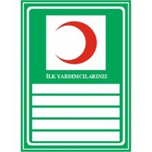 HiperAD Reklam Ilk Yardımcılarınızı Gösteren Dekota Baskı – 3 mm Forex Uyarı Tabelası 25 cm × 35CM
