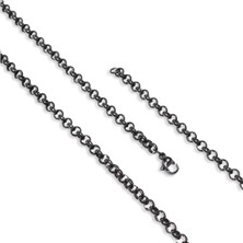 Beycen Aksesuar Forse Siyah Çelik Zincir Kolye 1mm x 4mm 3902CEK040