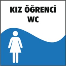 HiperAD Reklam Kız Öğrenci Wc Yazılı Okul Kapı Isimliği 25 × 9 cm Dekota |sınıf Kapı Yazısı 3mm Dekota Ortaokul