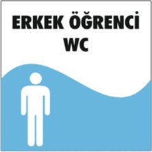 HiperAD Reklam Erkek Öğrenci Wc Okul Kapı Isimliği 25 × 9 cm Dekota | Kapı Yazısı 3mm Dekota Ilkokul