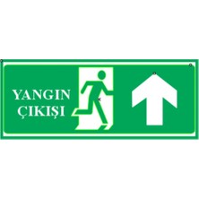HiperAD Reklam Yangın Çıkışı Yukarı Ok Gösteren Dekota Duvar Baskısı – 3 mm Forex Uyarısı 13 cm × 30CM