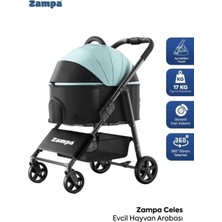 Zampa Celes Kedi & Köpek Arabası Mavi-Siyah (LD02X-BL) | Konforlu ve Prestijli Seyahat Çözümü