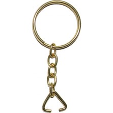 Marsilyan™- Anahtarlık Halkası, Halka + Zincir + Üçgen, 24MM, Altın, Sarı, 1 Adet