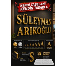 Lucit Art Lucitart Alucor™ Kişiye Özel Aynalı Harf Tabela | Gold / Gümüş Alüminyum Kompozit Harf | 20-50 cm | Hazır Şablonlu Kolay Montaj | Ofis, Iş Yeri ve Kapı Tabelası