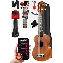 Bella Vista Kahverengi Soprano Ukulele Seti, Askı Çanta ve Pena ile Birlikte