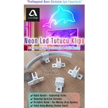 Açelya3d Neon LED Tutucu Klips 6X12MM 20 Adet Kablo Kanallı Duvar Vidalı Montaj Aparatı Araç Uyumlu Duvar