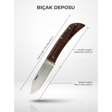 Bıçak Deposu Inanç Edc Kullanım Katlanır Ahşap Kabzalı Kamp ve Doğa Çakısı 21 cm