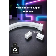 Açelya3d 6X12 mm Neon LED Kapağı | 10ADET | Neon Şerit Bitiş Kapağı | Silikon LED Sonlandırma Tıpası