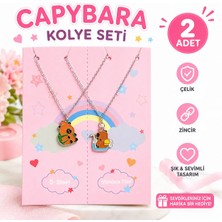 Capybara 2'li Kolye Seti Sırt Çantalı - Bardaklı