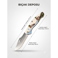 Bıçak Deposu Eşrefoğlu Ördek Desenli Katlanır Av ve Kamp Çakısı Doğa Bıçağı 21 cm