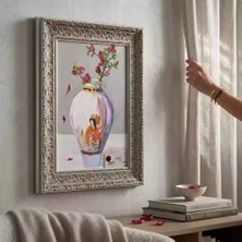 Tokyo Sanat Çiçekli Vazo Yağlı Boya Tablo (Çerçeve Dahil)