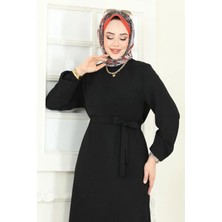 Butik Yeşim Eteği Fırfırlı Tesettür Elbise