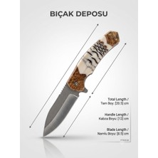 Bıçak Deposu Sahipata Outdoor Özel Tasarım Kabzalı Premium Katlanır Kamp ve Doğa Çakısı 20.5 cm