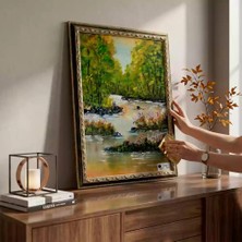 Tokyo Sanat Orman Manzaralı Yağlı Boya Tablo (Çerçeve Dahil)