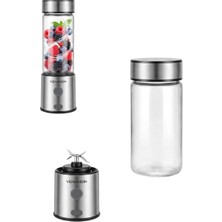 Dinç Store 44 Çift Hazneli Cam Blender USB Şarjlı Smoothie ve Buz Kırıcı Blender