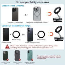 Dinç Store 44 360 Dönebilen Telefon Tutucu - Ayarlanabilir Mıknatıslı Vakumlu Araç Içi Telefon Tutucu