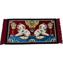 Kilim Antik Doğa Tasvirli Kedi Temalı Duvar Halısı 1631 - Yeni - Çok Renkli