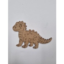 Mu Art Ahşap 1 Adet Sevimli Dinazor Model 1 Ahşap Boyama Okul Diy Etkinlik Aktivite Sanat 15 cm x 10 cm