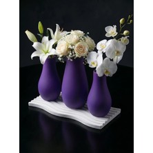 Canseb Elegance Elegance Serisi - Dörtlü Vazo Set - Renkli - Kendinden Hoş Kokulu - Dekoratif Set - (Çiçekler Dahil Değildir)