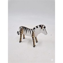 Mu Art Ahşap 1 Adet Ahşap 3D Hayvanlar Zebra Boyama Okul Dıy Etkinlik Aktivite Sanat