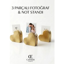 Canseb Elegance Premium - Kendinden Kokulu - 3lü Fotoğraf Tutucu - Not Standı - Kalp Dekoratif Obje 5cm