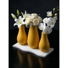 Canseb Elegance Elegance Serisi - Dörtlü Vazo Set - Renkli - Kendinden Hoş Kokulu - Dekoratif Set - (Çiçekler Dahil Değildir)
