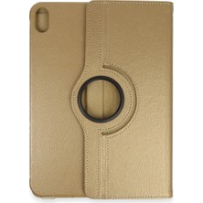 Akıllı Bayi Apple Ipad 2022 10.9 (10.nesil) Kılıf 360 Tablet Deri Kılıf - Gold