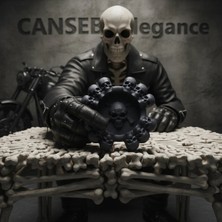 Canseb Elegance 11CM | Siyah Kuru Kafa Küllük Dekor