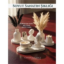 Canseb Elegance Soyut Sanatın Şıklığı - 9 Parça Dekoratif Obje Biblo Vazo Seti (Beyaz)