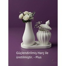 Canseb Elegance 13CM Çiçek Vazosu & Sivri Kapaklı Saklama Kabı Dekoratif Seti
