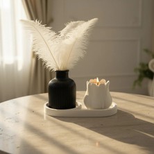 Canseb Elegance 3'lü Modern Pampas ve Vazo Mumluk Set (Mum Hediyeli) Premium Set - Dekoratif Set - Pinterest - Bohem - Iskandinav Tarzı - Vazo - Dekoratif Vazo - Obje - Biblo - Heykel - Hediyelik - Dekor Obje