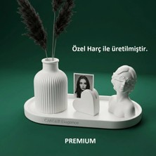 Canseb Elegance Dörtlü Fotoğraf Tutucu, Pampas Vazosu & Kız Dekoratif Obje Seti Fotoğraf Standlı