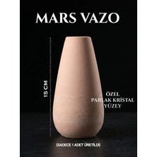 Canseb Elegance Mars Desenli Dekoratif Vazo - Sadece 1 Adet Üretildi - Parlak Kristal Yüzeyli - 15CM