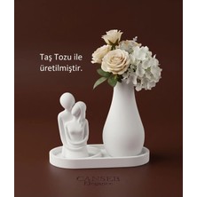 Canseb Elegance 10CM Sevgili Biblo & 13CM Çiçek Vazosu - 17CM Tepsi - Üçlü Set