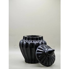 Canseb Elegance 14CM | Siyah - Kapaklı Saklama Kutusu & Vazo & Kalemlik - Premium