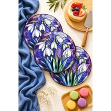 Grandora Mor Kardelen Desenli 6'lı 27 cm Servis ve Kahvaltı Tabağı Seti - Servis, Kahvaltı, Sunum Tabak