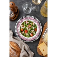 Grandora Lavanta Desenli Şık Salata ve Makarna Kasesi (26 Cm), Salata Kasesi, Derin Sunum Tabağı