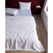 Flamingo Home Collections Albertine Çift Kişilik %100 Pamuk Karde Baskılı Pike Takımı - Mavi