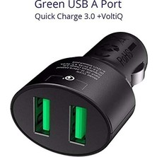 Yake Store CC2TF Çift USB Çıkışlı Qualcomm Qc 3.0 Araç Şarj Cihazı
